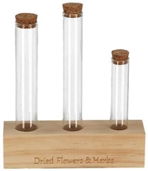 Esschert Design glazen reageerbuis decoratie bloemen en kruiden M