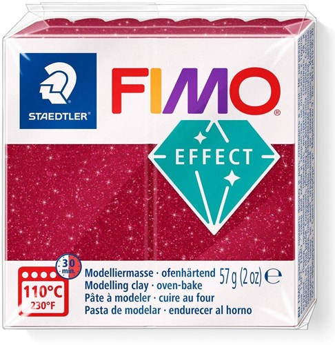 Fimo pâte à modeler Galaxy rouge 57g effet pailleté cuisson au four