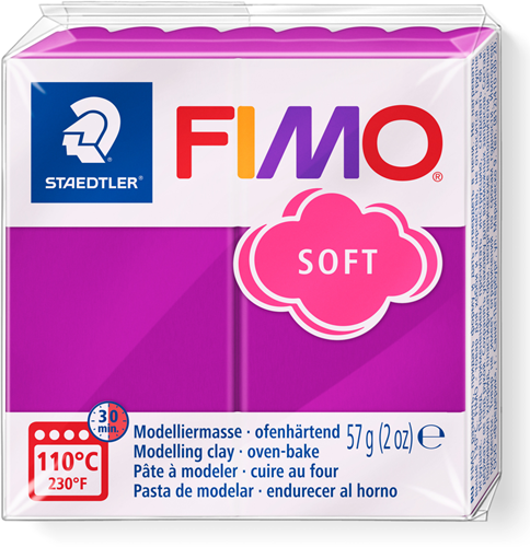 Fimo pâte à modeler soft violet - pâte à cuire au four 57g créatif
