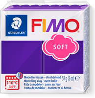 Fimo pâte à modeler soft prune 57g - argile polymère pour loisirs créatifs