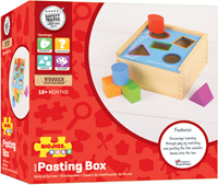 BigJigs vormen sorteerdoos hout kubus - educatief speelgoed 6-delig-2