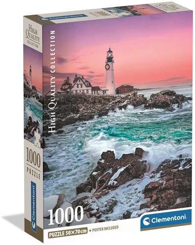 Clementoni puzzle 1000 pièces First Snow at Portland Head compact-2