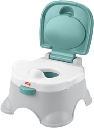 Mattel potje Fisher Price 3-in-1 kinderpotje grijs groen toilettrainer