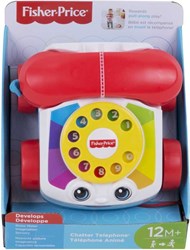 Fisher-Price speelgoedtelefoon peuter met trektouw en draaischijf