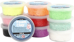 Foam Clay kleiset met 10 kleuren Glitter 10x35gram