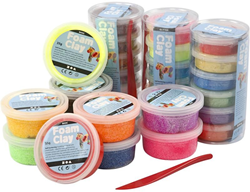 Foam Clay boetseerklei set groot met glitter en metallic kleuren