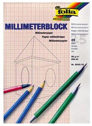 Folia millimeterpapier A4 - 25 vel - tekenpapier voor kinderen en volwassenen