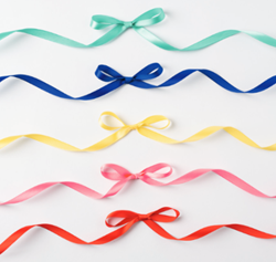 Folia satijnen linten regenboog 5 rollen decoratief knutselmateriaal