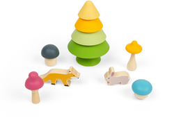 BigJigs jouet à empiler amis de la forêt silicone durable bois FSC