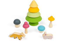 BigJigs jouet à empiler amis de la forêt silicone durable bois FSC-3