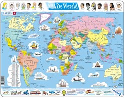 Puzzle carte du monde éducatif carton 107 pièces durable
