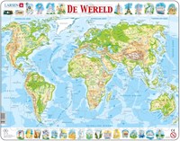 Larsen puzzle cadre carte du monde éducatif - 80 pièces carton
