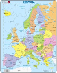 Larsen puzzel - Europa legpuzzel in het Russisch - 37 stukjes