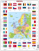 Larsen puzzel - Europa kaart in Russisch - 70 stukjes educatief