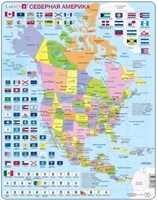 Larsen puzzel Noord-Amerika educatief frame 70 stukjes Russisch
