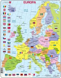 Larsen puzzel - Politieke kaart van Europa Italiaans 48 stukjes educatief
