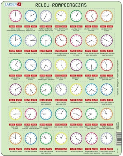 Larsen puzzle - Puzzle éducatif horloge espagnole - 42 pièces enfants