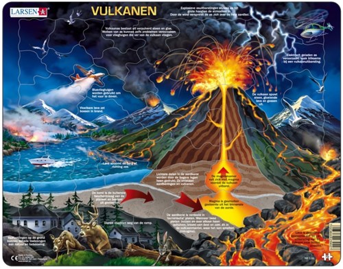 Larsen legpuzzel - Vulkanen educatief karton 70 stukjes