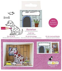 Fridolin knutselset luciferdoosje hond met bak creatief speelgoed