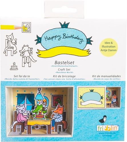 Fridolin boîte d'allumettes kit créatif anniversaire jouet 6,6x2,8x5,2 cm