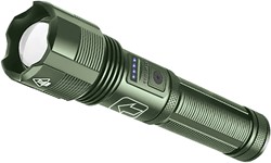 Felle LED Zaklamp - Legergroen - 5 standen flashlight - USB-C Oplaadbaar - Inclusief oplaadbare batterij - AAA batterij backup - Voor volwassenen & kinderen - vakantie tip voor reizen & kamperen