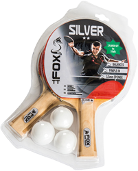 Fox TT tafeltennis set 2 spelers zilver - tafeltennis bat en ballen