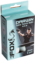 Fox TT tafeltennisballen Darwin 3 Star 40mm wit 6 stuks