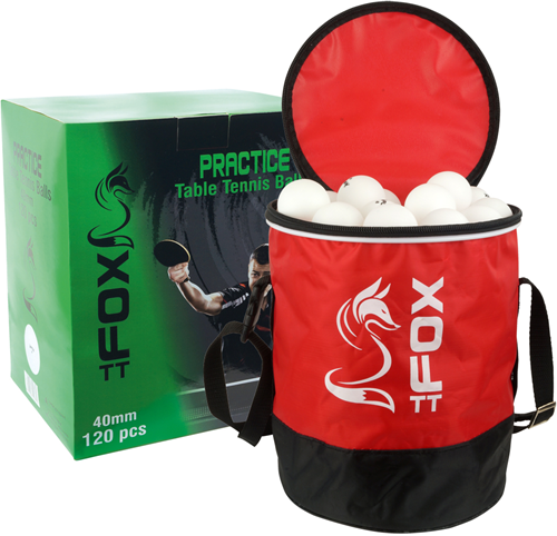 Fox TT set de balles de tennis de table avec sac - 120 pièces - blanc - jouet sportif