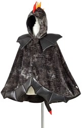 Souza for Kids draken cape zwart verkleedkostuum 4-7 jaar met capuchon
