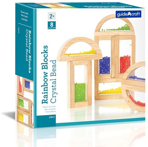 Guidecraft regenboog blokken kralen speelgoed - kleurrijke bouwstenen