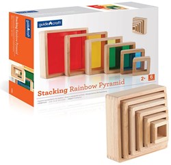 Guidecraft regenboog stapelblokken piramide educatief speelgoed karton