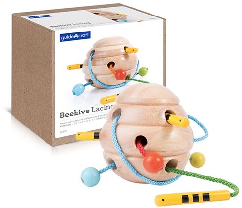 Guidecraft bijenkorf educatief spel veter rijgen multicolor karton