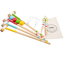 BigJigs ensemble de croquet en bois pour enfants - jeu de jardin extérieur