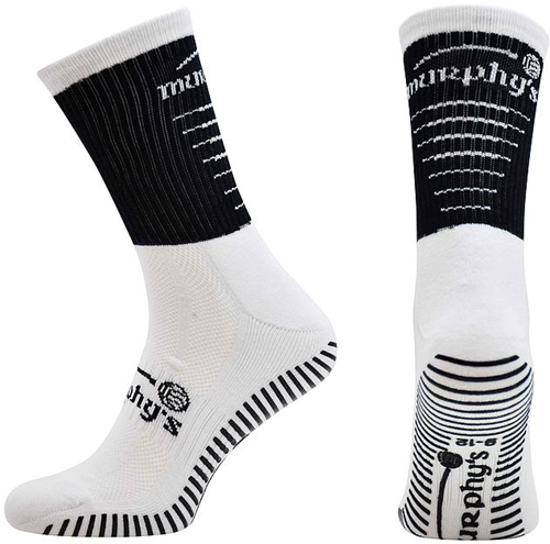 Murphy's chaussettes de sport Pro Mid GAA grip junior noir-blanc confort