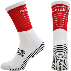 Murphy's chaussettes de sport Pro Mid grip adulte rouge-blanc antidérapant