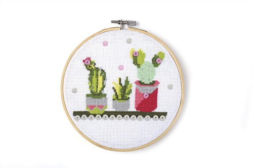 Graine Creative GC Borduurpakket 15,5 cm Cactussen