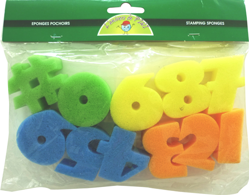 Graine Creative GC Cijfer Sponzen 5 cm 10 stuks