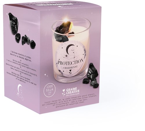 Graine Creative GC DIY Kit Edelstenen Therapie Kaars Maken Obsidiaan