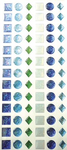 Graine Creative GC Epoxy Stickers 12 mm Blauw 78 stuks