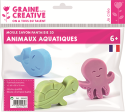 Graine Creative moule animaux marins résine époxy savon 8,5x7,5x2 cm