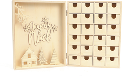 Graine Creative calendrier de l'Avent en bois Noël 24 tiroirs figurines 3D