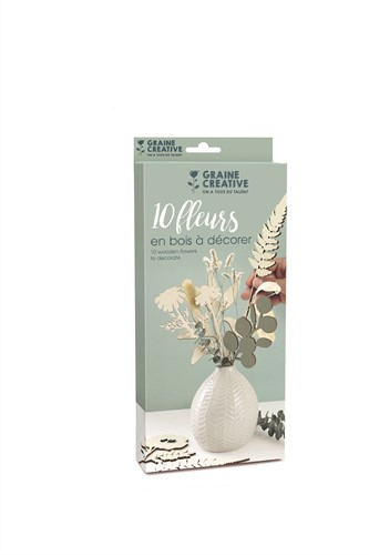 Graine Creative GC Houten Decoratie Bloemen Set 24 cm