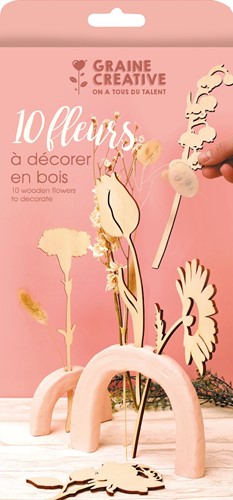 Graine Creative GC Houten Decoratie Bloemen Set n°2 24 cm