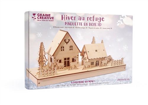 Graine Creative GC Houten DIY Miniatuur Set Overwinteren 28x11x14 cm