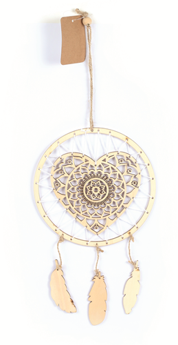 Graine Creative GC Houten Dromenvanger Hart 16x25 cm