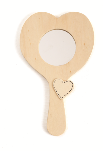 Graine Creative GC Houten Handspiegel Hart 10,5x18 cm