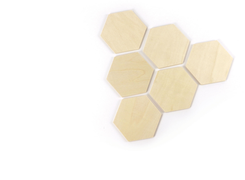 Graine Creative GC Houten Hexagon 99x86x4 mm 6 stuks