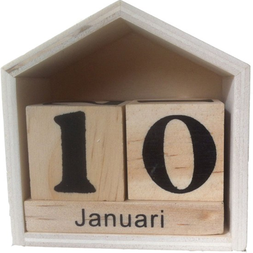 Graine Creative GC Houten Kalender Huisje 7x7,5x3,5 cm