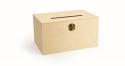 Graine Creative boîte en bois avec fente boîte à décorer 24x16x13 cm