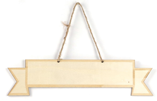 Graine Creative GC Houten Ophangbordje Vlag 33x8 cm